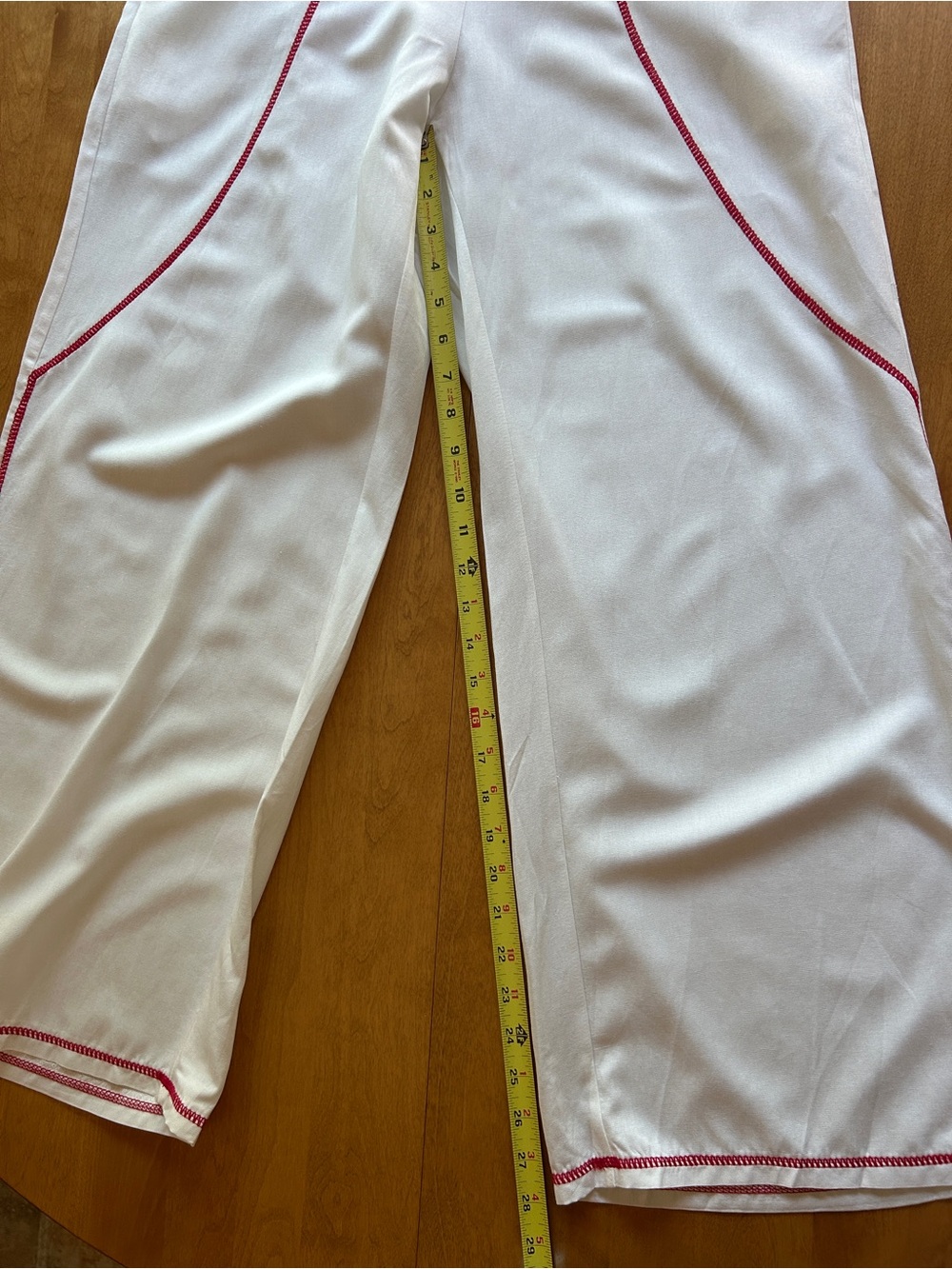 Sleeveless Top & Pant Set, White w/ Orange Piping, Side Zipper & Pockets, NWOT! - Picture 15 of 15